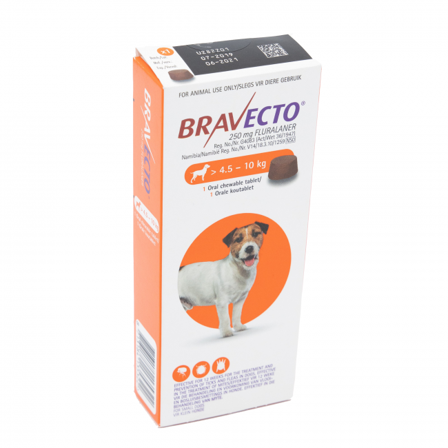 Bravecto Sml Dogs 250mg 4.5-10kg